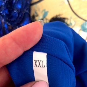 Blue sequence Masquerade dress worn once size XXL.  I usually wear 14-16 size.